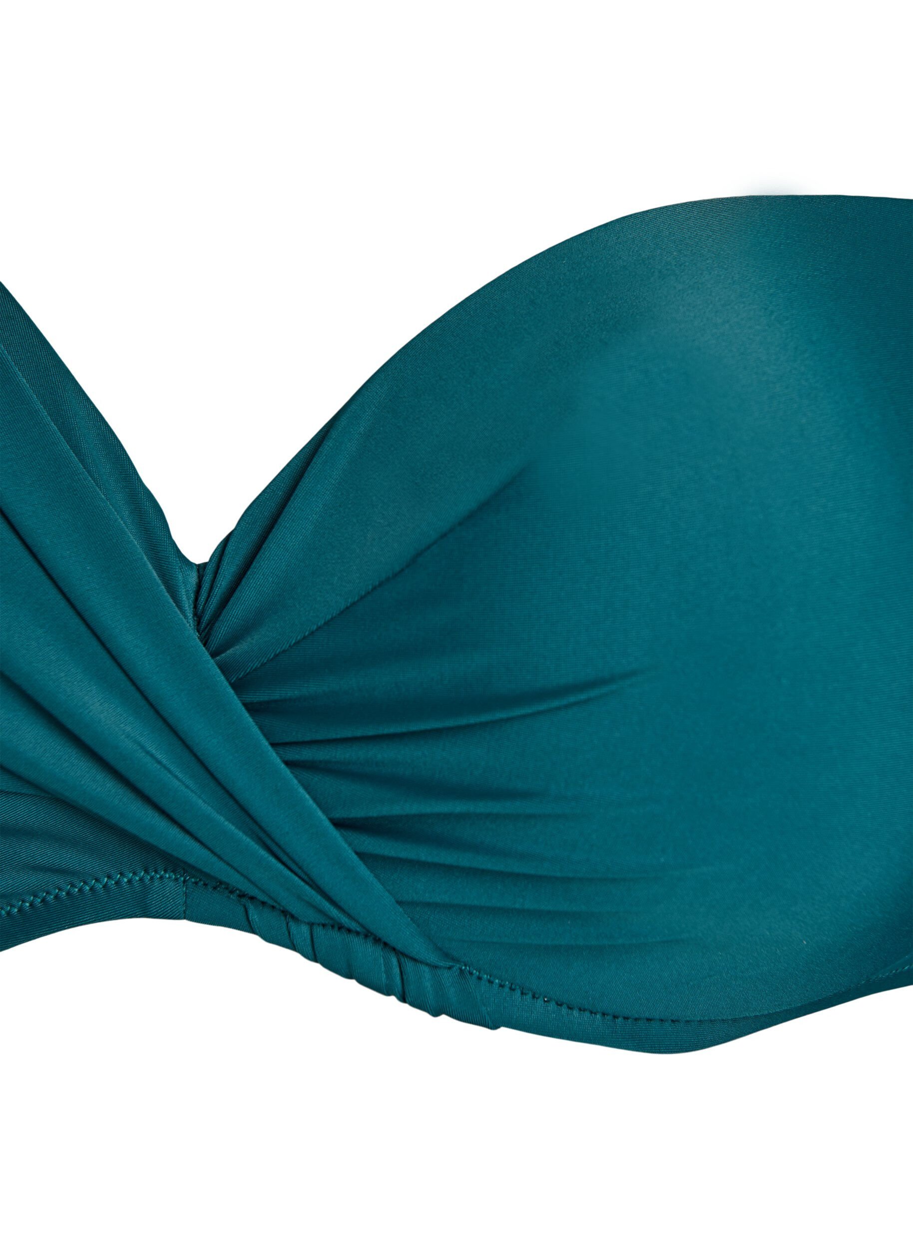 ZizziBikini top met beugel en plooien, Groen, Packshot image number 2