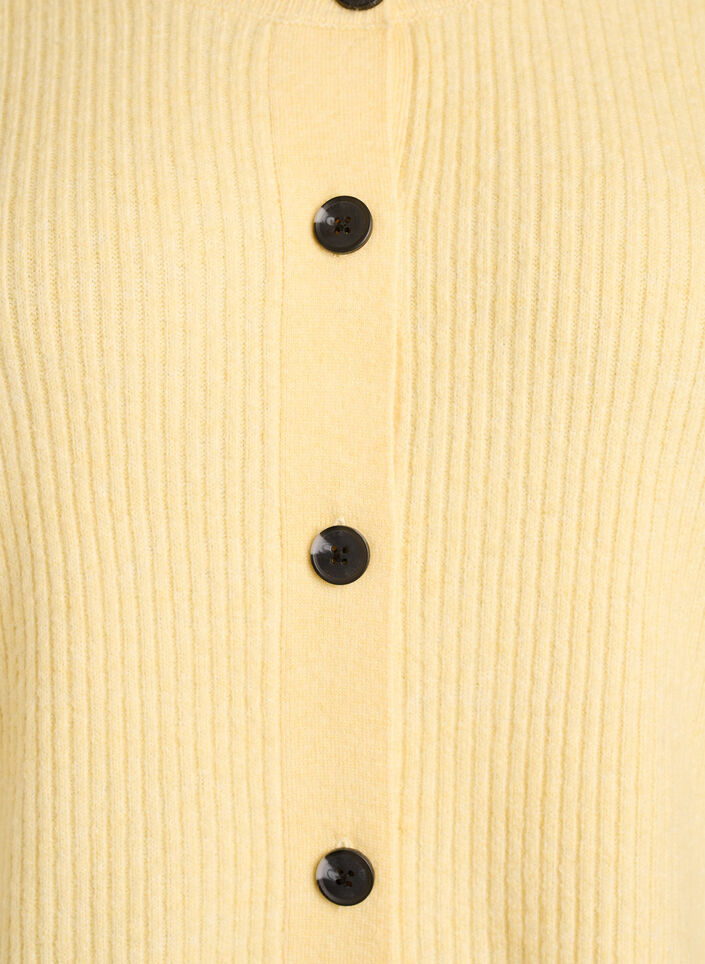 Cardigan en tricot c&ocirc;tel&eacute; avec boutons, Jaune clair, Packshot