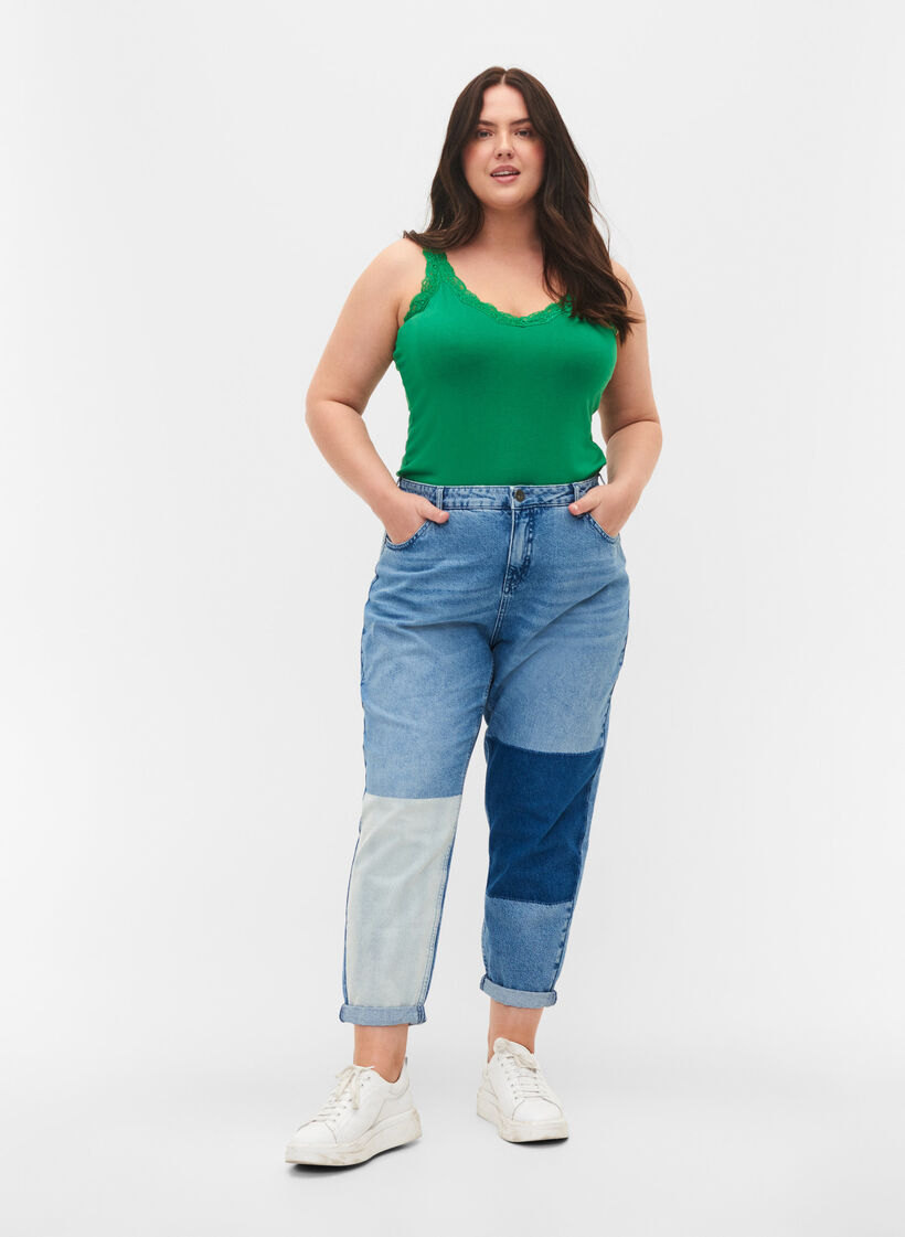 Haut &agrave; dentelle 2-lots, Navy B/Jolly Green, Model image number 2