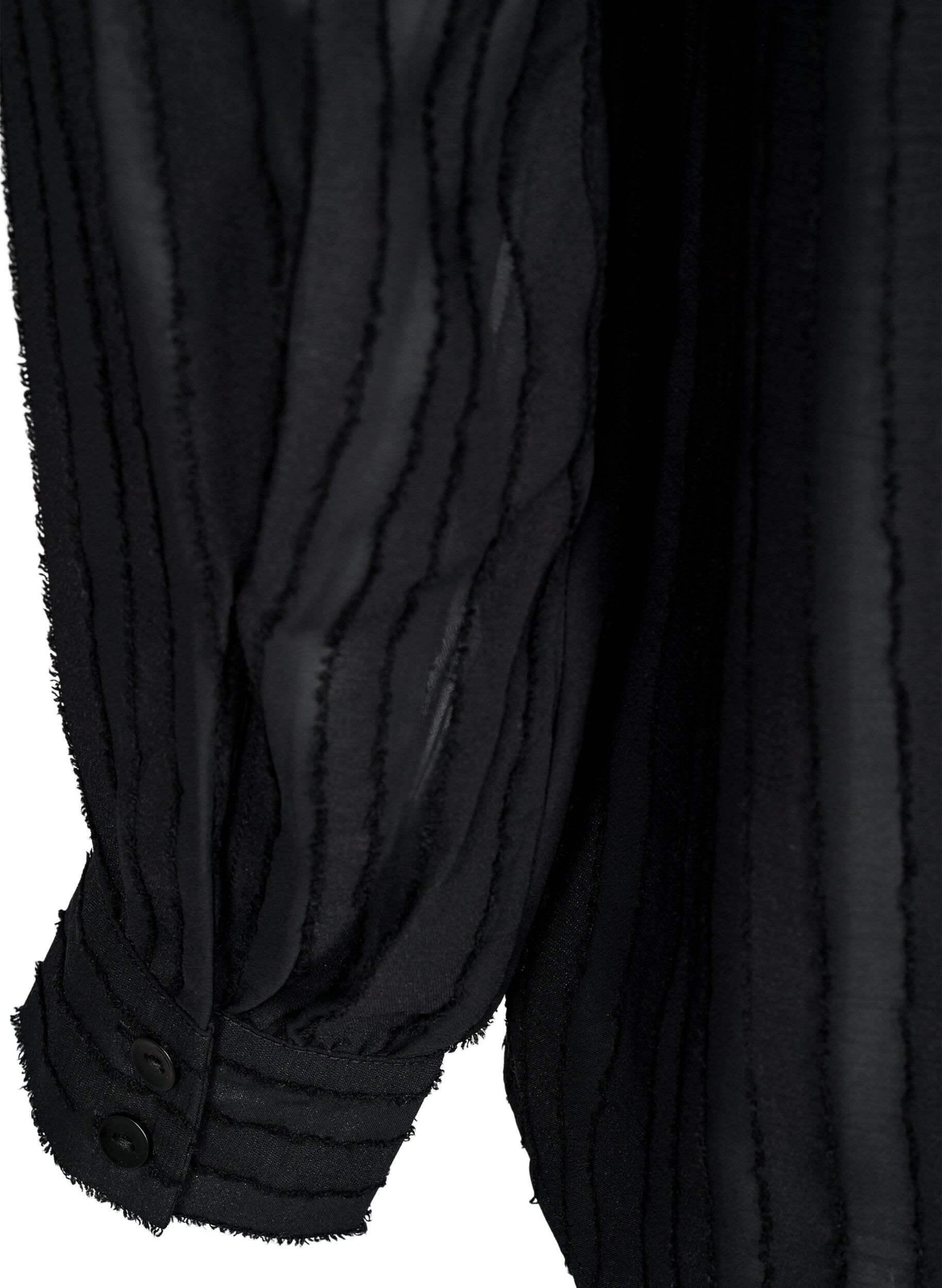 ZizziGestreepte blouse met transparante strepen, Zwart, Packshot image number 3