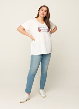 T-shirt manches courtes avec motifs, Bright White, Model image number 2