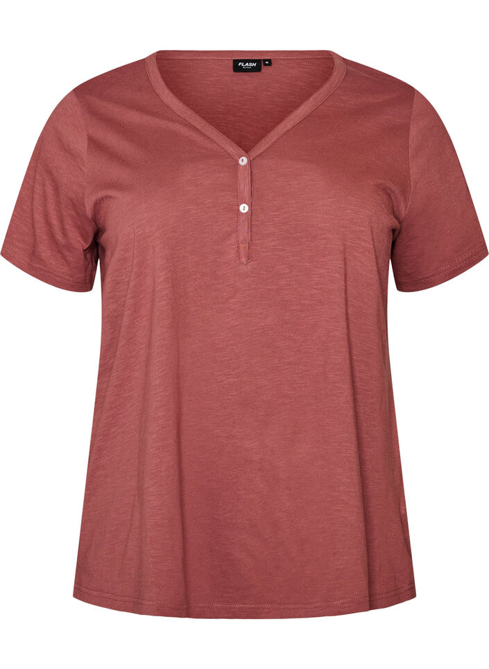 T-shirt dot&eacute; de boutons, Cuivr&eacute;, Packshot image number 0