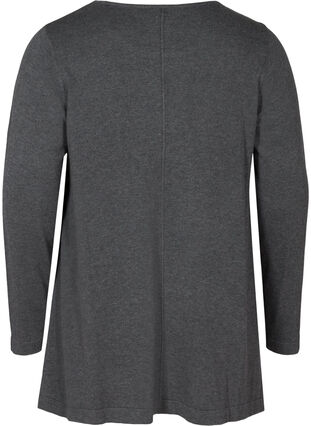 Blouse trapèze en tricot, Dark Grey Melange, Packshot image number 1