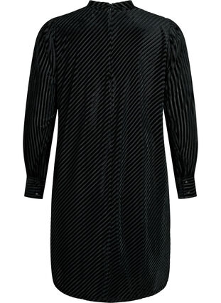 Robe texturée en velours, Black, Packshot image number 1