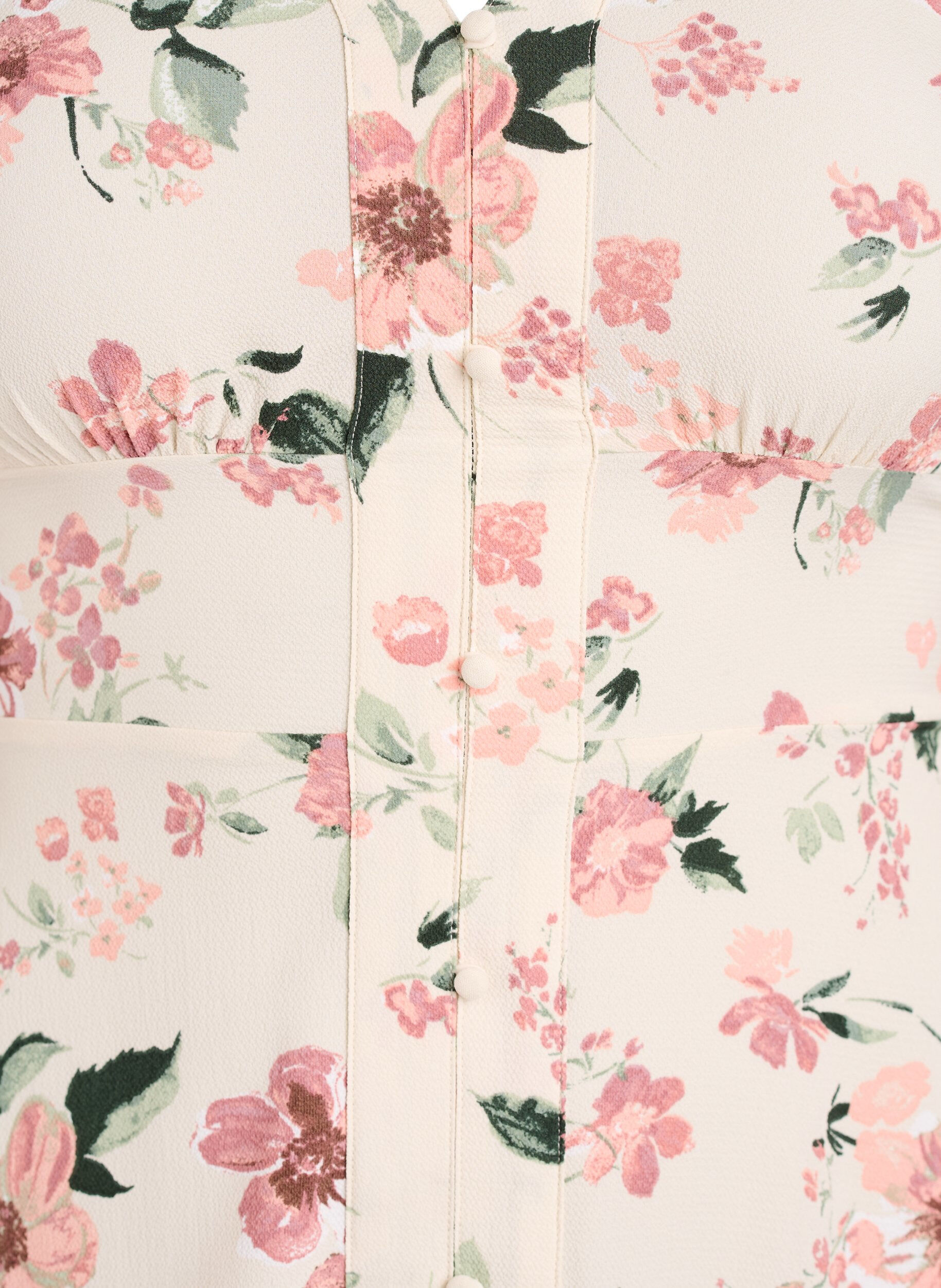 ZizziRobe midi avec smocks et boutons d&eacute;coratifs, Beige, Packshot image number 2