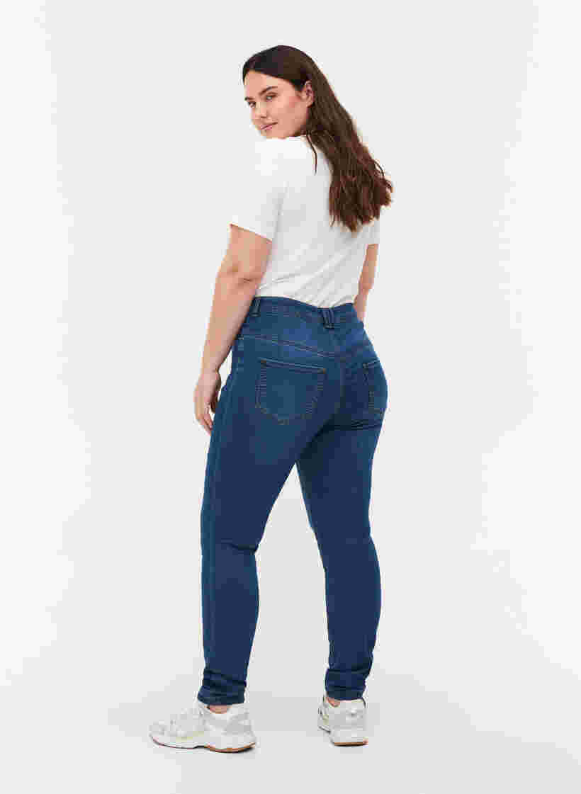Jean Nille extra slim taille haute, Blue d. washed, Model image number 2
