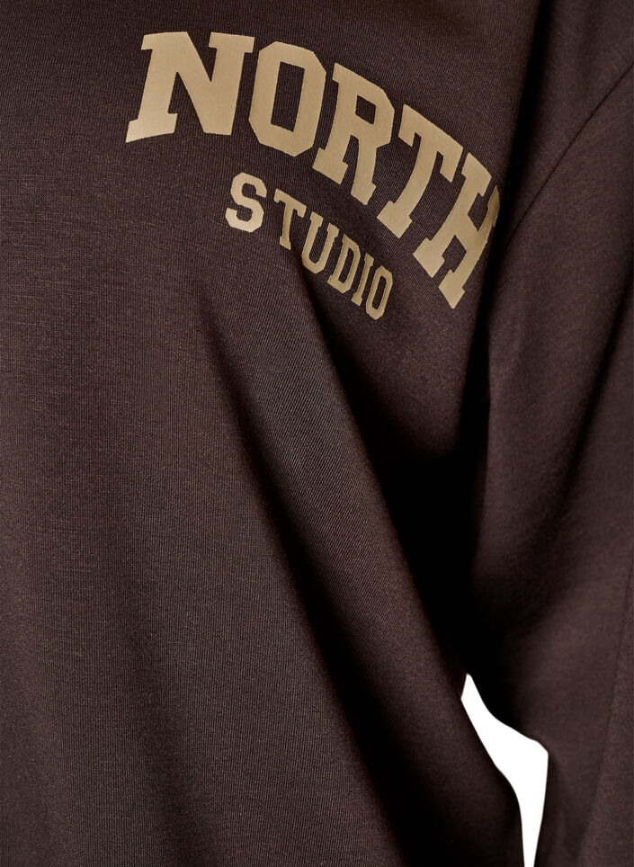 Cardigan bomber sportif avec zip et col montant, Marron, Packshot image number 2