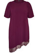 Tunique avec bordure en dentelle asym&eacute;trique, Violet, Packshot image number 0