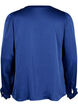 Satijnen overhemd blouse met ruches, Deep Ultramarine, Packshot image number 1