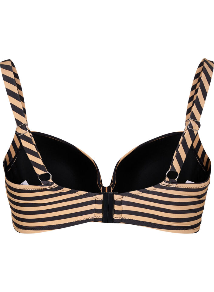 Bikinitop met beugel en patroon, Bruin, Packshot image number 1