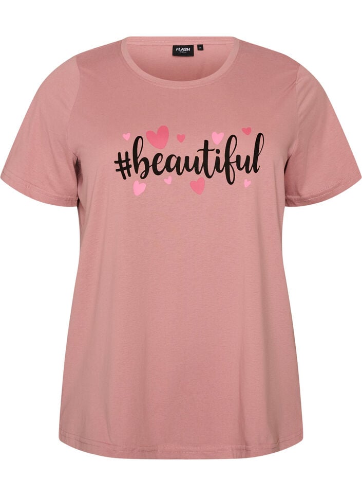 T-shirt imprim&eacute;, Rose poudr&eacute;e, Packshot image number 0