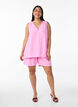 Mouwloze top met kreukeffecten, Roze, Model image number 1