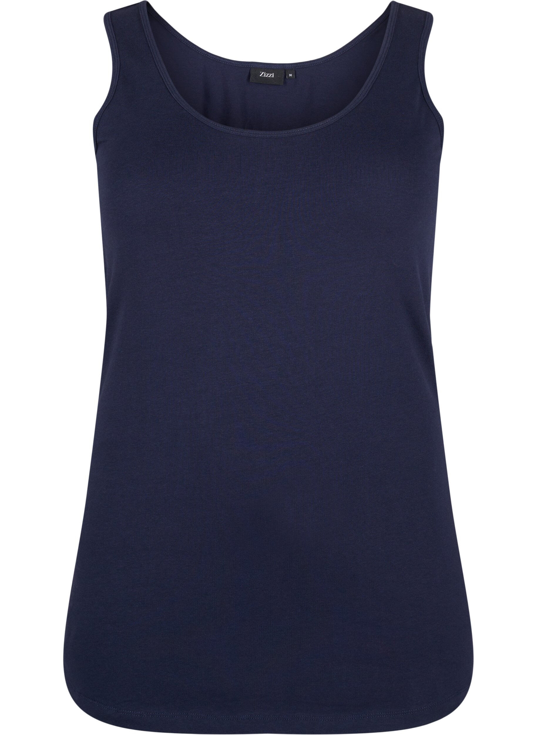 ZizziEffen gekleurd basic top in katoen, Blauw, Packshot image number 0