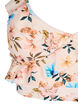 Haut de bikini &agrave; fleurs et &agrave; d&eacute;tails de jabot, Beige, Packshot image number 2