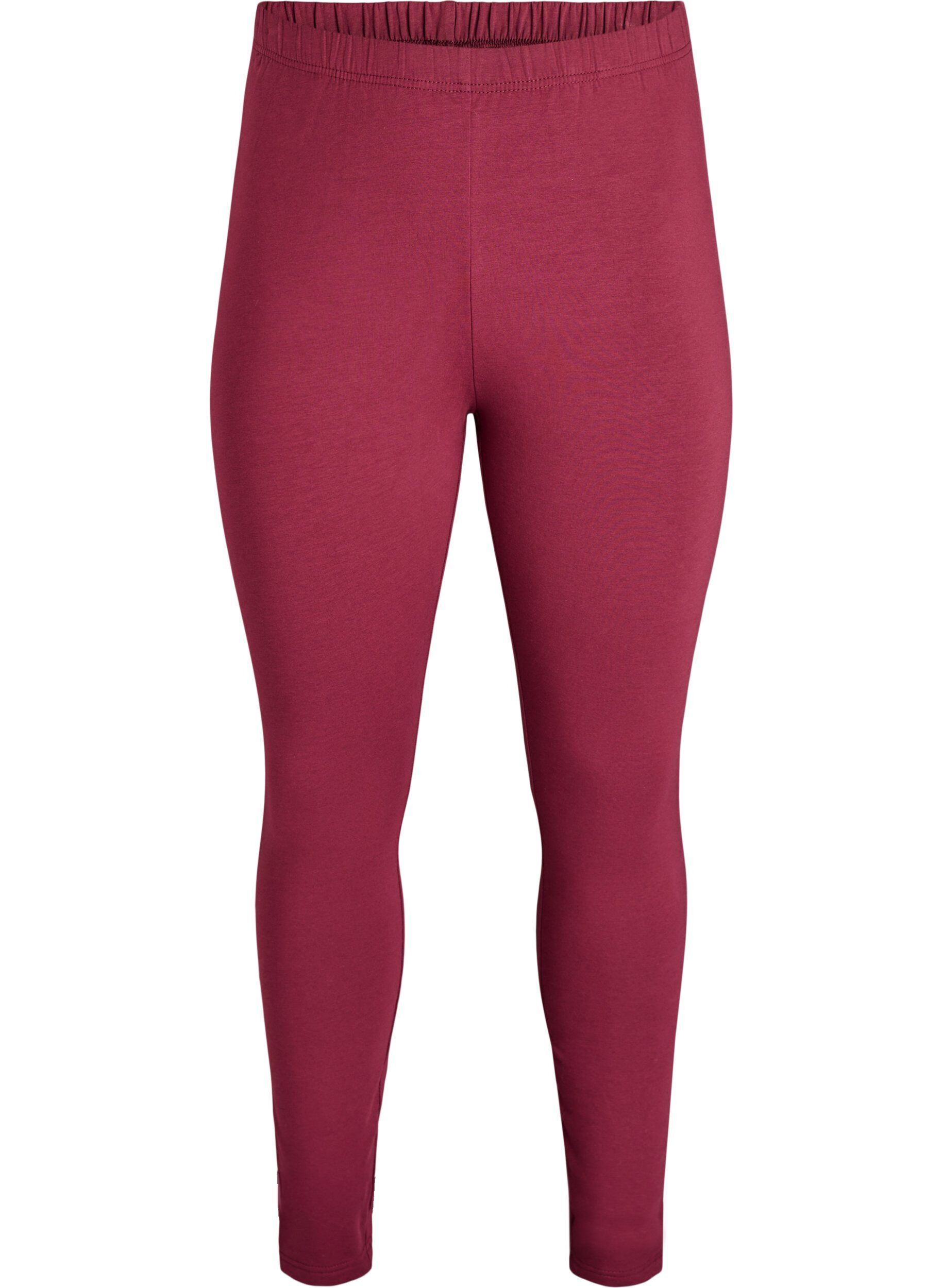 ZizziLeggings en coton avec doublure, Bordeaux fonc&eacute;, Packshot image number 0