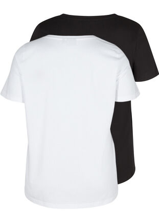 T-shirt basique en coton, lot de 2, Bright White, Packshot image number 1