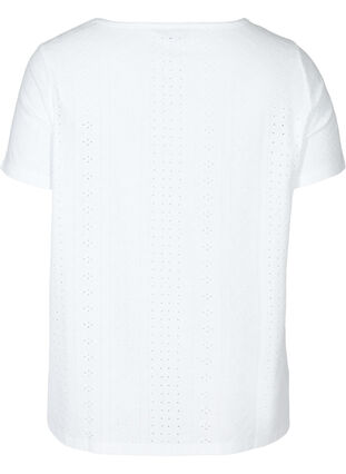 T-shirt met broderie anglaise, White, Packshot image number 1
