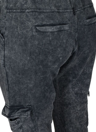 Pantalon délavé en mélange de coton, Grey acid washed, Packshot image number 3