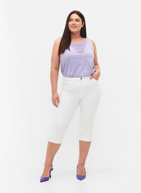 High waist Amy capri jeans met super slim fit, Bright White, Model