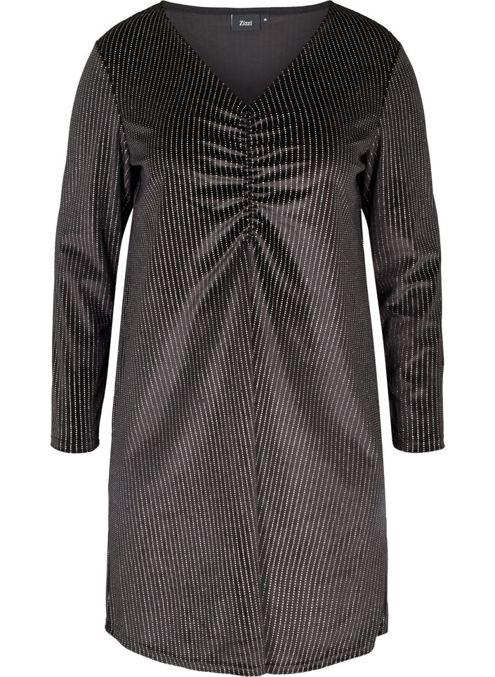 Robe en velours à paillettes, Black w. Silver, Packshot image number 0