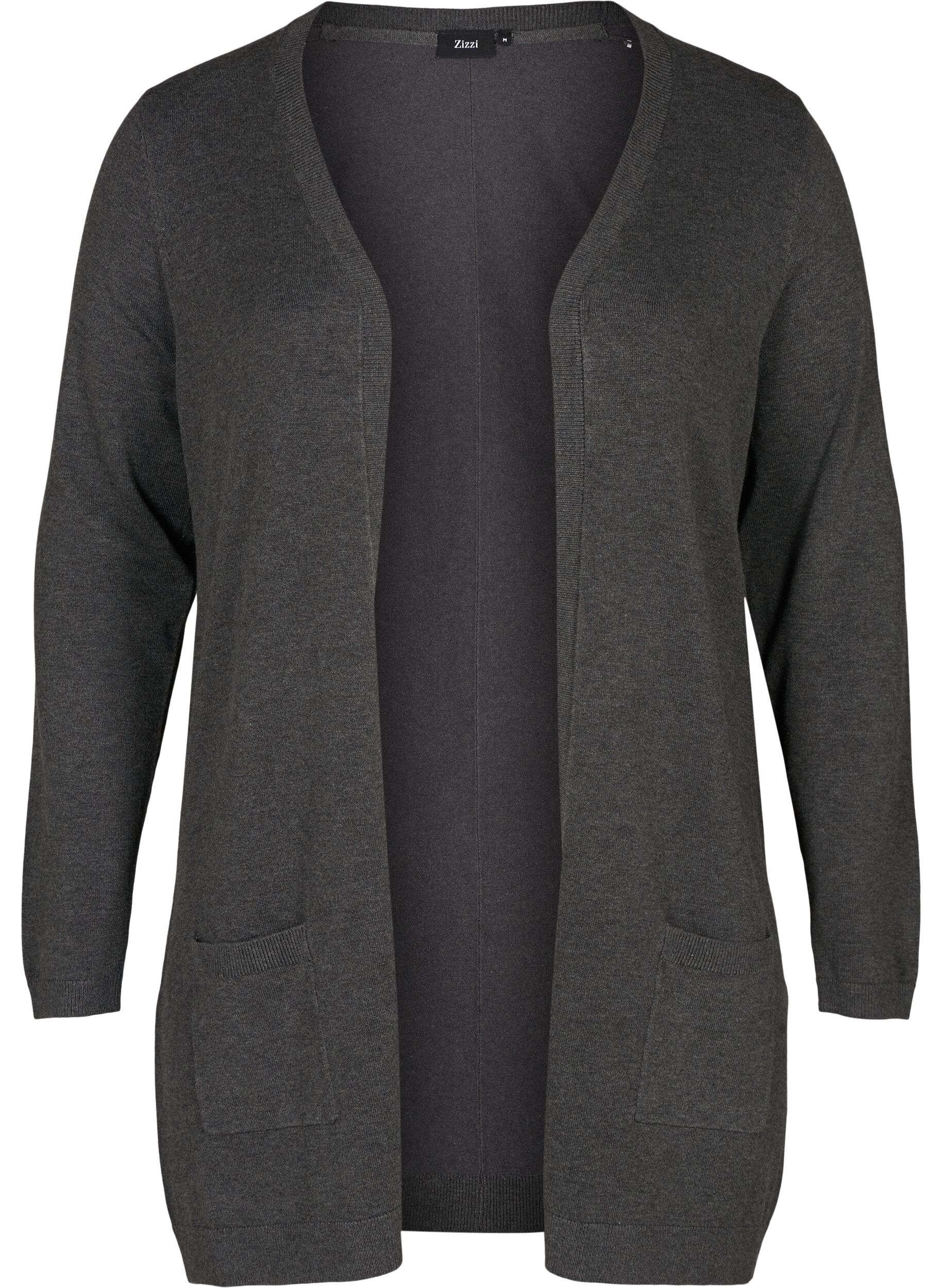 Long cardigan tricot&eacute; dans un m&eacute;lange de viscose