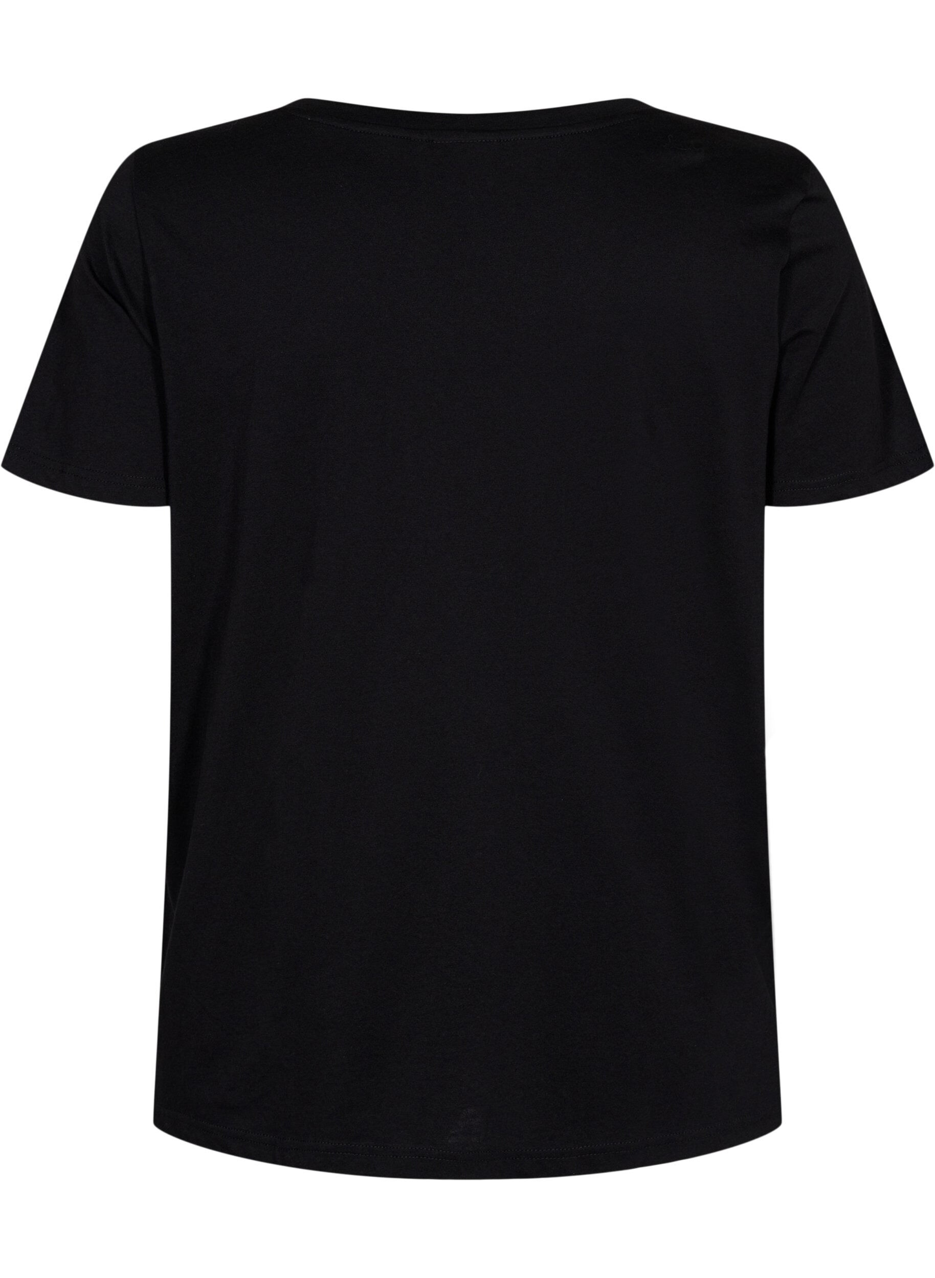 ZizziSport-T-shirt met print, Black w. Pink A, Packshot image number 1