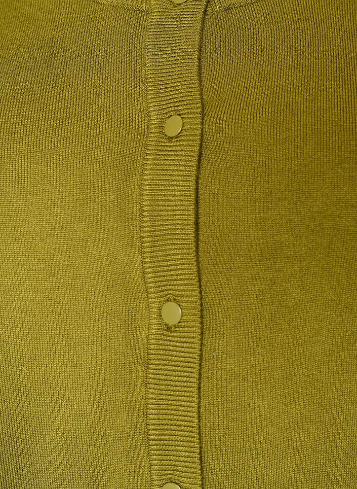 Cardigan en tricot avec col rond et boutons, Vert clair, Packshot image number 2
