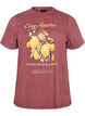 T-shirt en coton avec imprim&eacute; sur le devant et effet d&eacute;lav&eacute;, Bordeaux, Packshot image number 0
