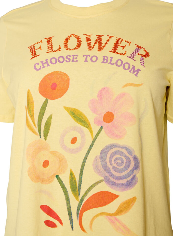 T-shirt en coton avec imprim&eacute;, Jaune clair, Packshot image number 2
