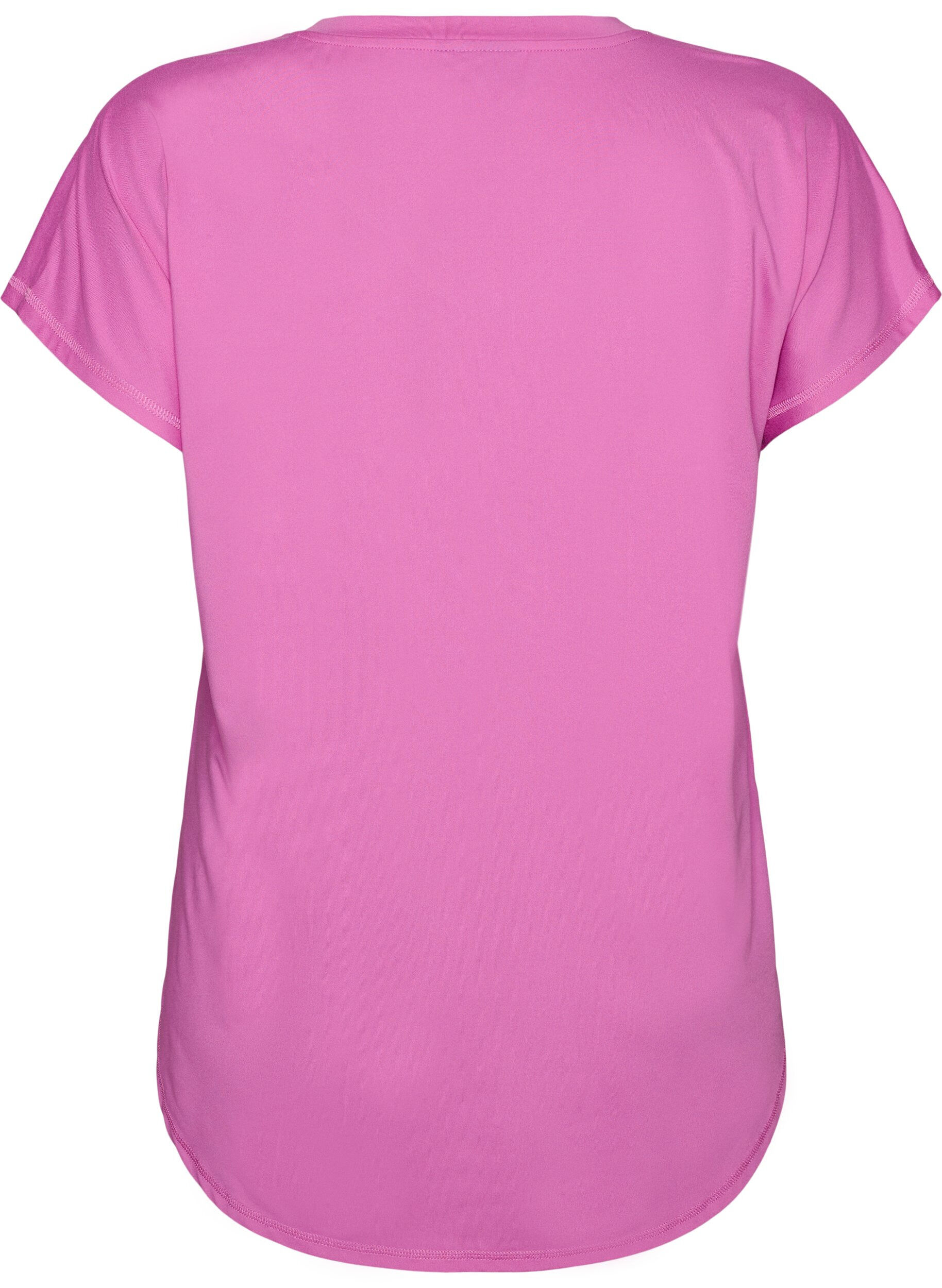 ZizziSportief t-shirt met korte mouwen en v-hals, Paars, Packshot image number 1