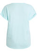 T-shirt &agrave; manches courtes en coton m&eacute;lang&eacute;, Turquoise, Packshot image number 1