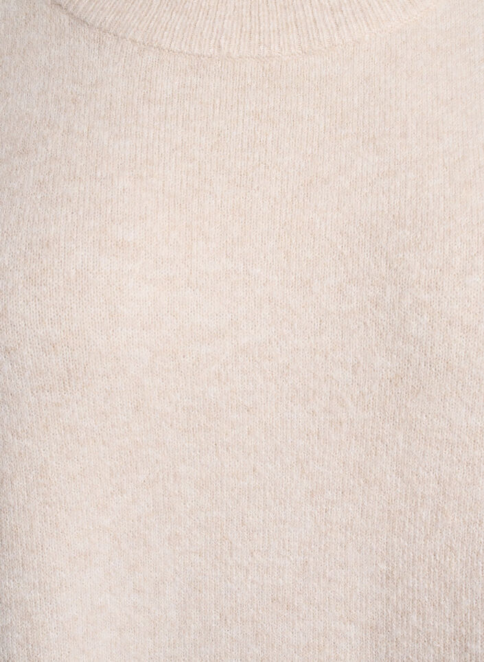 Gebreide jurk met 3/4 mouwen en een ronde hals, P. Stone White Mel., Packshot image number 2