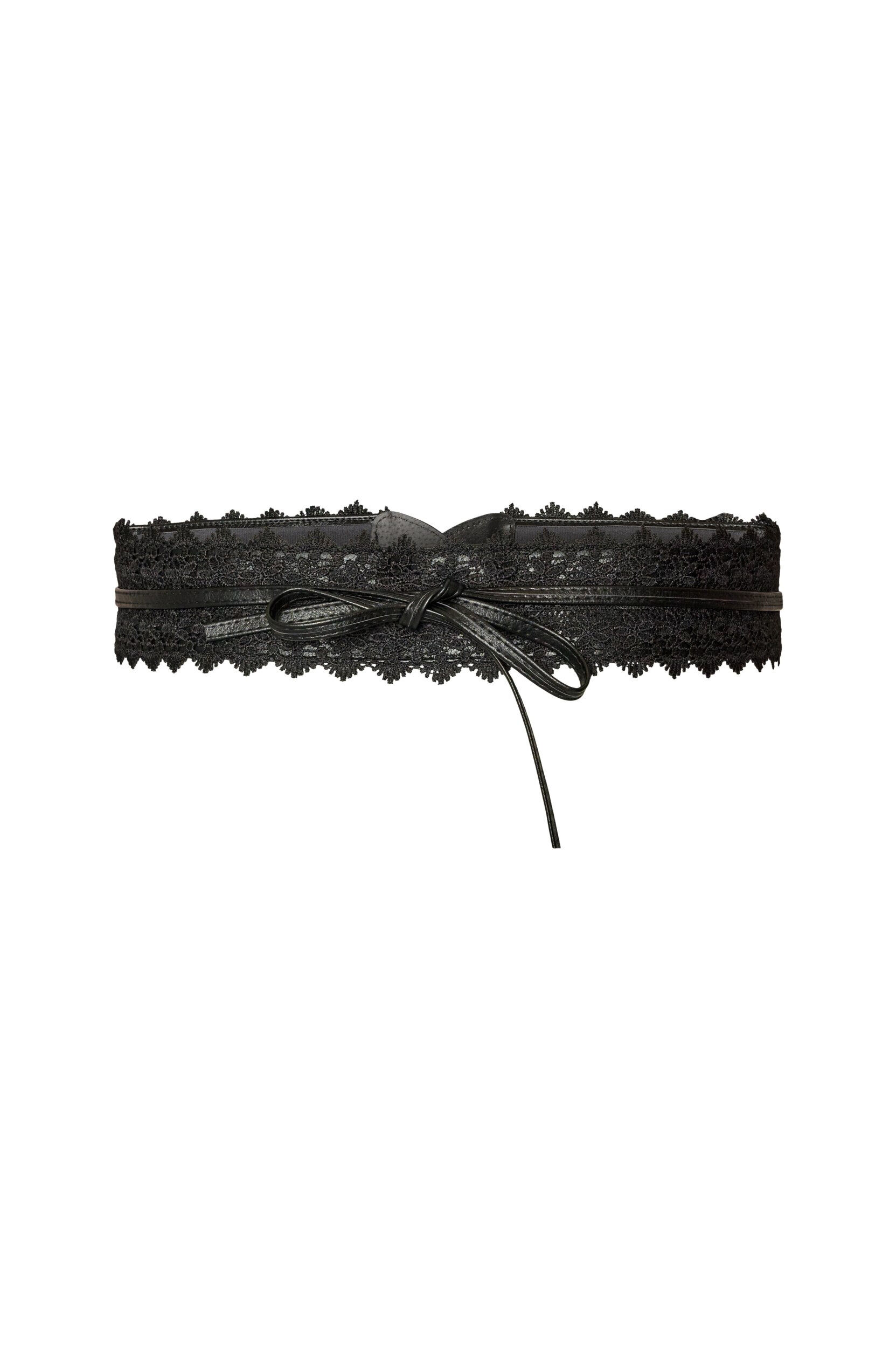 ZizziCeinture avec dentelle et liens &agrave; nouer, Noir, Packshot image number 0