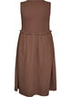 Robe midi sans manches en coton avec maille c&ocirc;tel&eacute;e et mousseline, Marron, Packshot image number 1