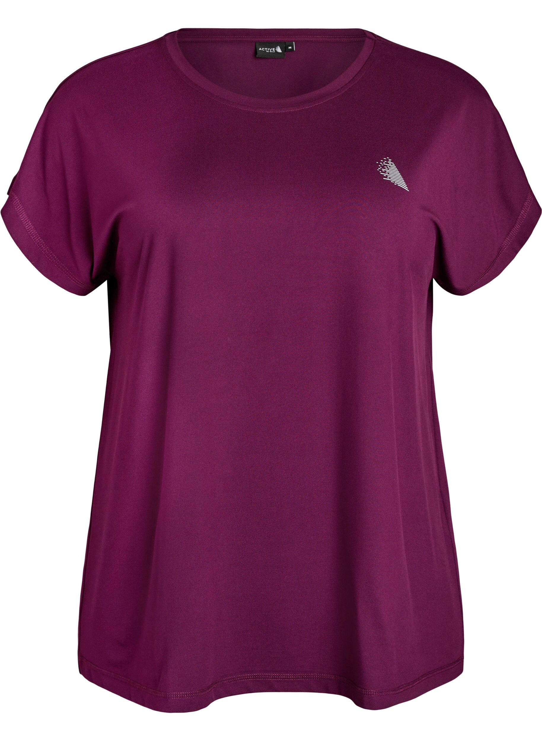 ZizziEffen gekleurd trainingsshirt, Paars, Packshot image number 0