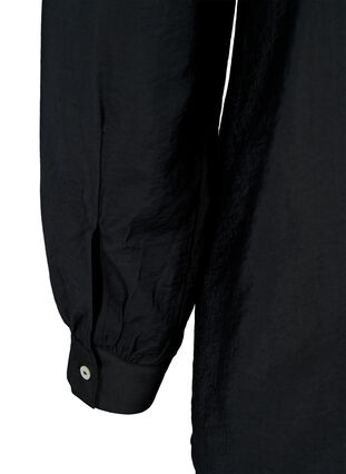 Viscose blouse met franjes., Black, Packshot image number 3