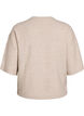 Los gebreide shirt met korte mouwen, Beige, Packshot image number 1