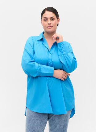 Chemise à manches longues avec larges poignets, Dresden Blue, Model image number 0