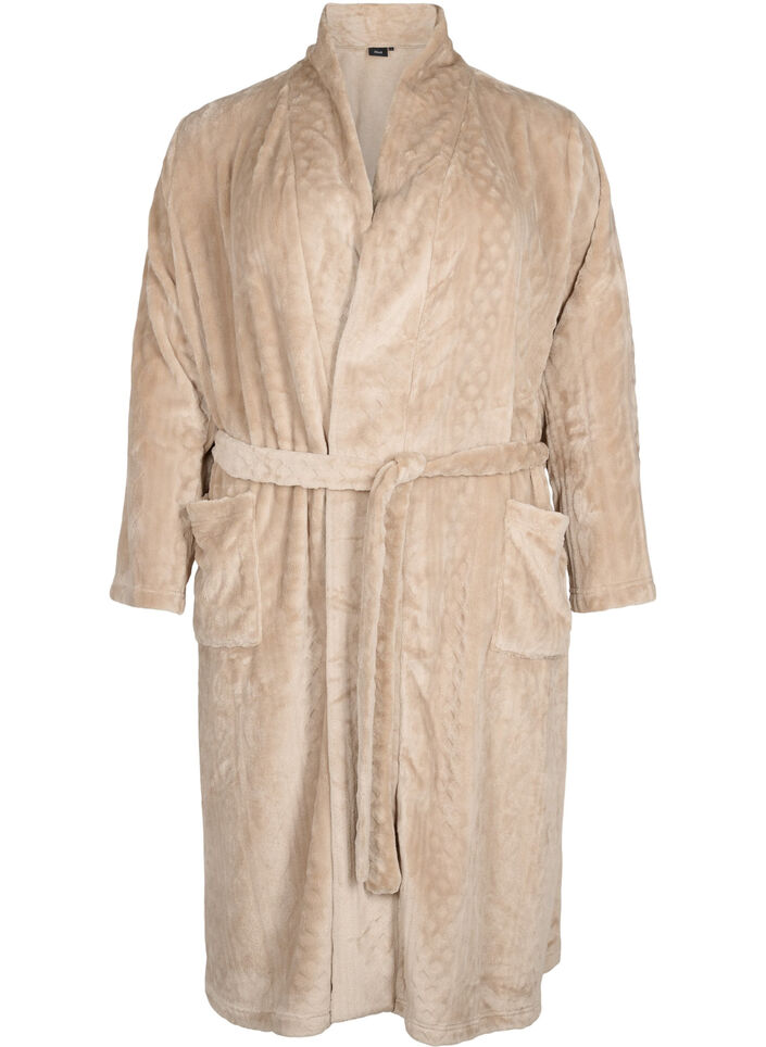 Robe de chambre avec poches, Natural, Packshot image number 0