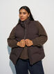Doudoune sans manches courte avec col montant, Marron, Model image number 0
