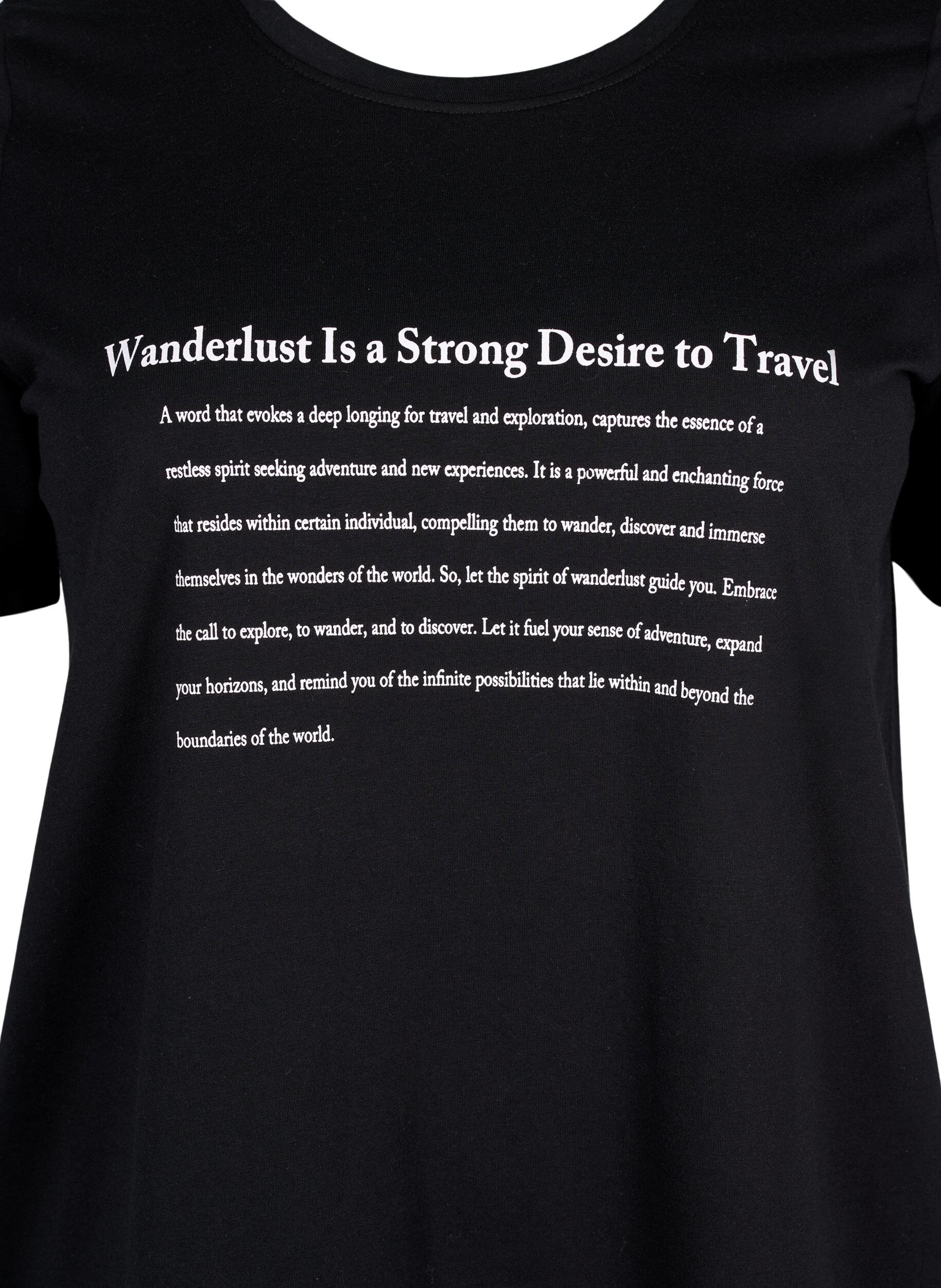 ZizziFLASH - T-shirt met motief, Black Wanderlust, Packshot image number 2