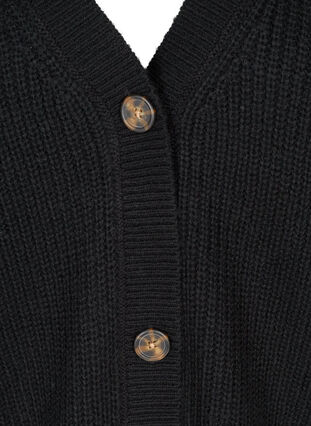 Cardigan court en tricot à col en V, Black, Packshot image number 2