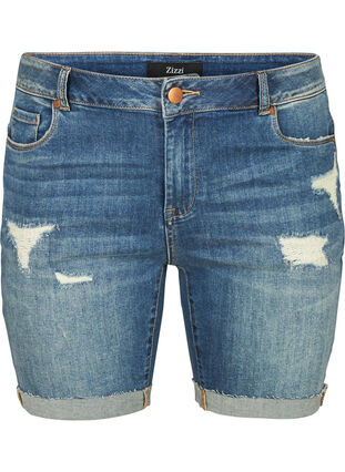 Denim shorts , Dark blue denim, Packshot image number 0