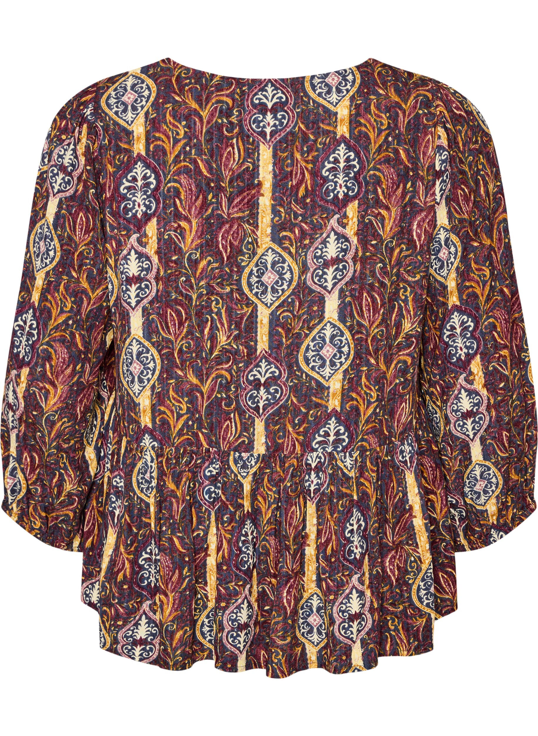 ZizziBlouse met paisleyprint en kanten detail, Paars, Packshot image number 1