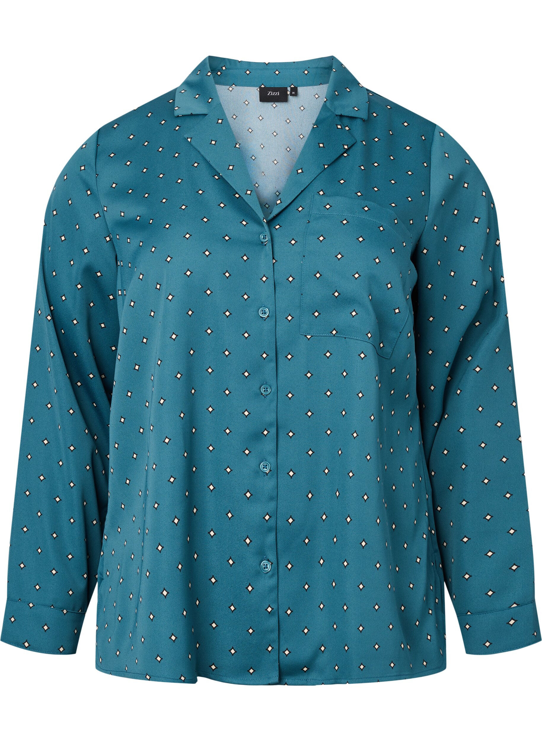 Zizzi Chemise de nuit avec imprim&eacute;, Vert fonc&eacute;, Packshot image number 0