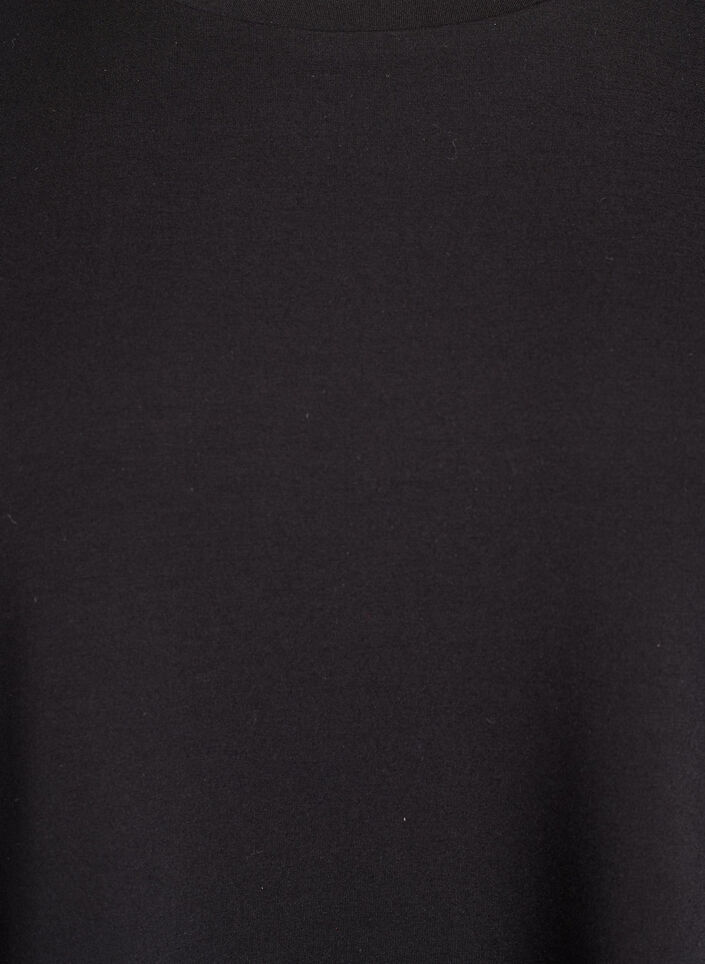 T-shirt court coupe ample en mélange de modal, Noir, Packshot image number 2