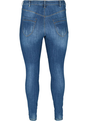 Amy jeans met slijtage details, Blue denim, Packshot image number 1