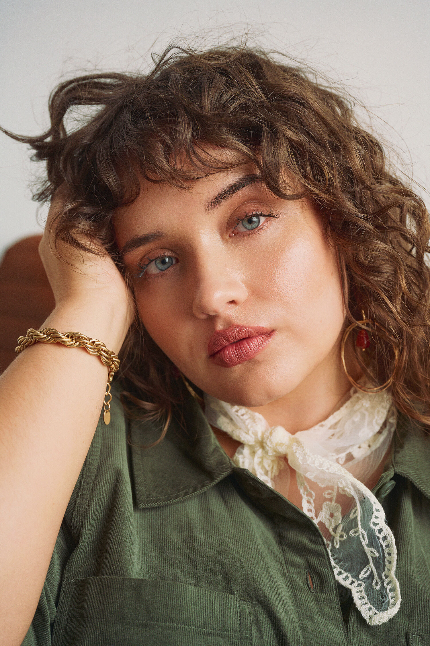 ZizziJumpsuit van katoenfluweel, , Model