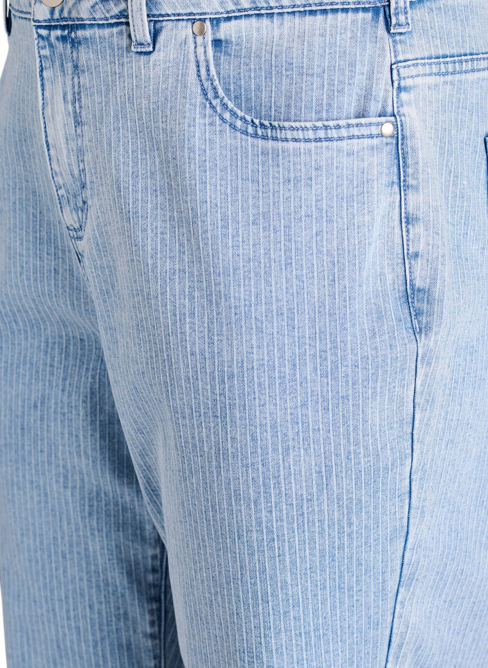 Gestreepte jeans met een rechte pasvorm, Blauw, Packshot image number 2