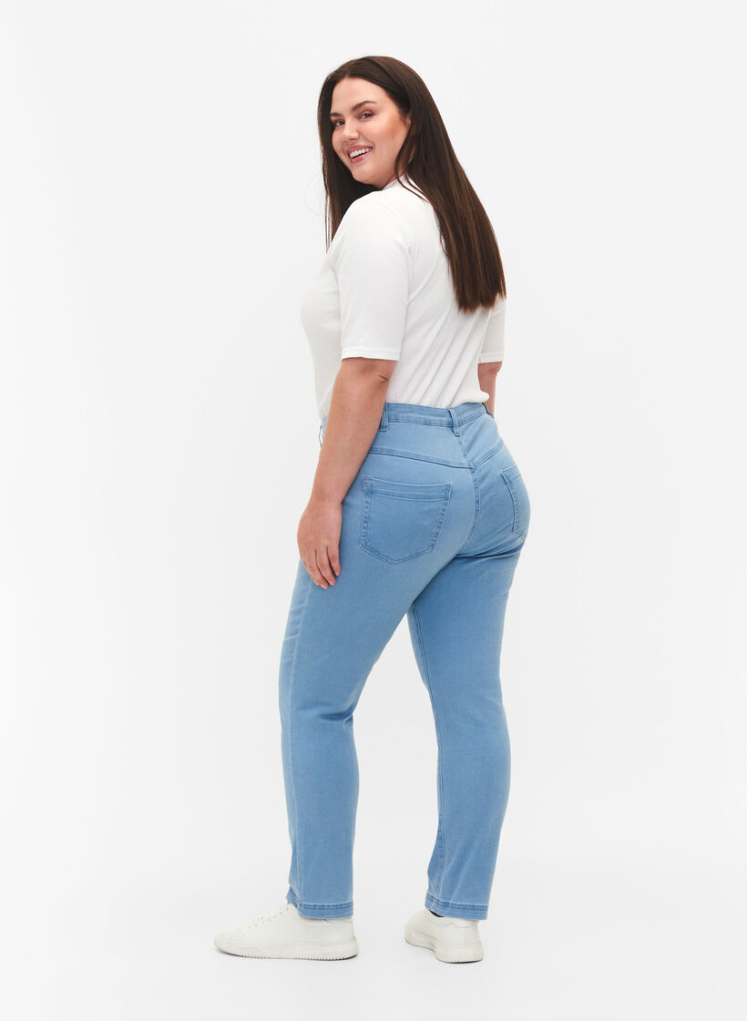 Slim fit Emily jeans met normale taille, Blauw, Model image number 1